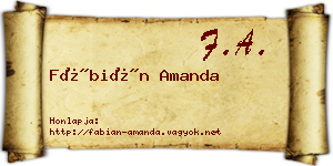 Fábián Amanda névjegykártya